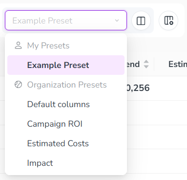 Column Presets 4