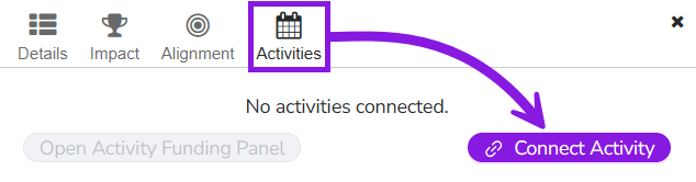 Connect activity button