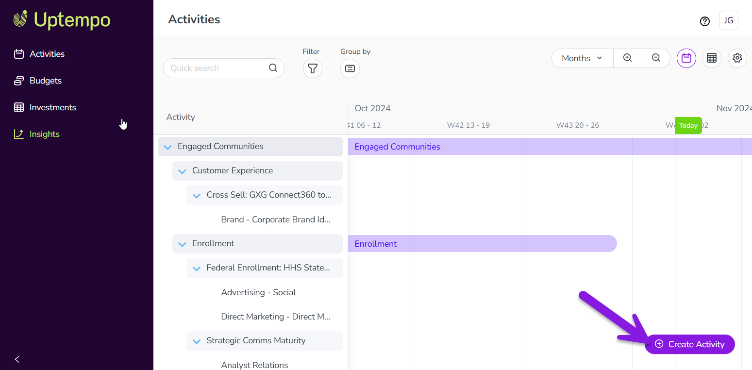 Create Activity Create Activity