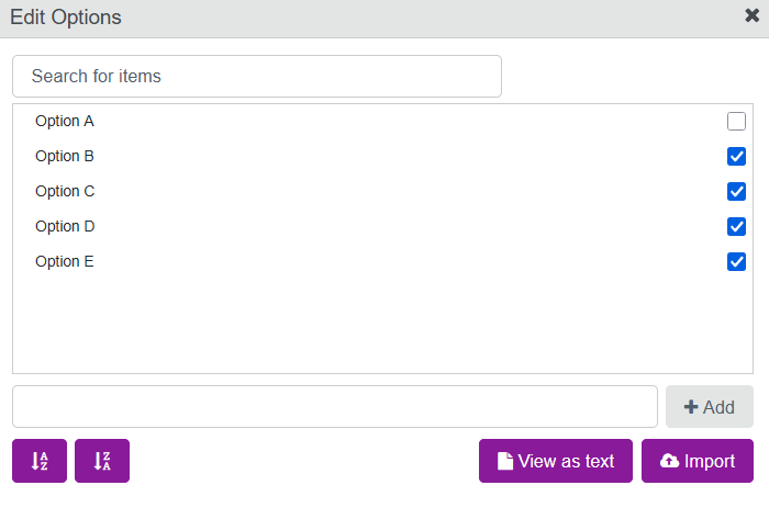 Deselect List Option Deselect List Option